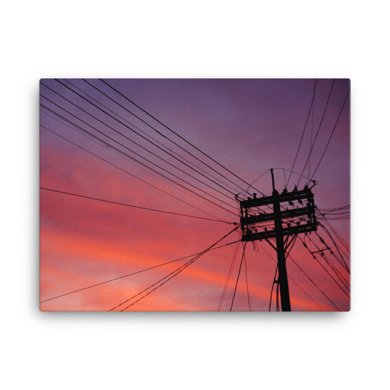 Pink Sky Power Lines 18 x 24